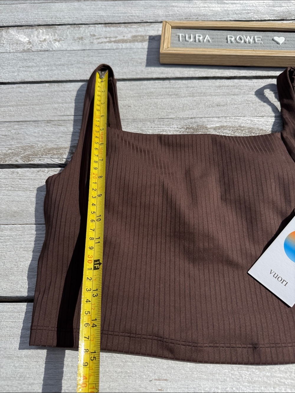 Vuori Inversion Rib Support Tank Java Brown Size Medium NWT Built In Bra - Picture 2 of 6